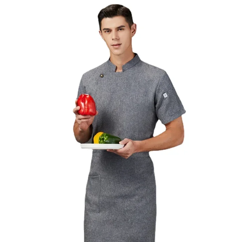 Uniforme da cuoco estiva Giacca da servizio alimentare traspirante Ristorante Hotel Pasticceria Abbigliamento da cuoco Abbigliamento da lavoro Uniformi da catering Cappotto da cuoco