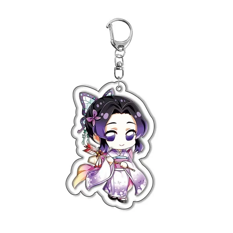 Anime Figure Kamado Tanjirou Kamado Nezuko Agatsuma Zenitsu Key Ring Double-Sided Acrylic Key Chain Model Plate Friend Gift