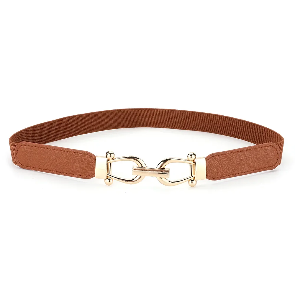 Schmaler Goldknopf-Damen-Gürtel für Rock und Hemd, Retro Elastischer Schlanker Taillengürtel für Frauen – Detail 12