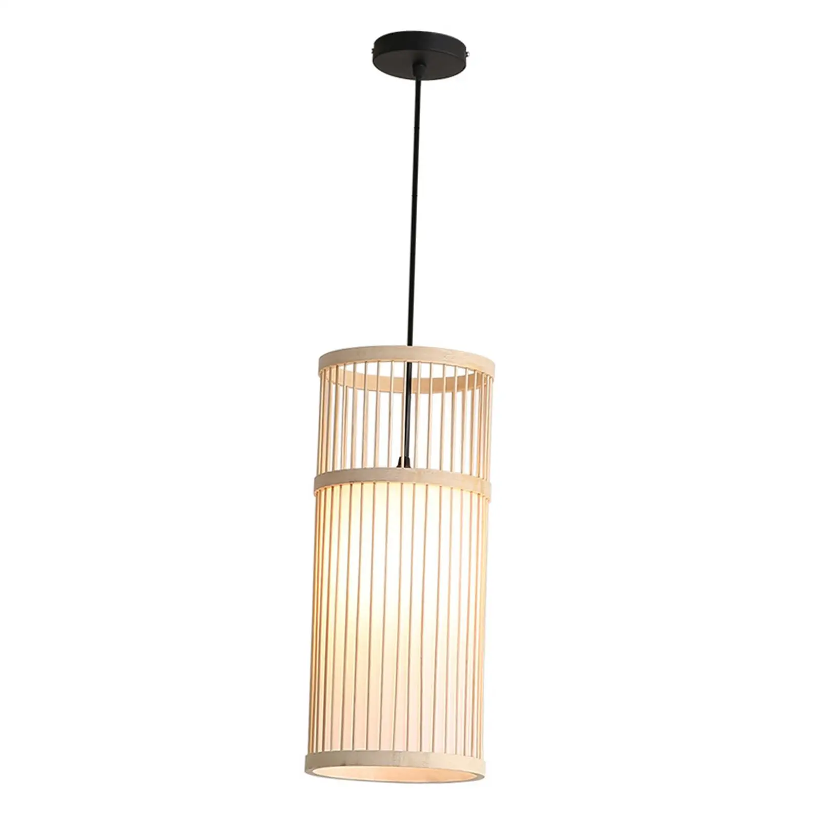 Woven Bamboo Lamp Shade Ceiling Light Fixture Pendant Light Lampshade for Teahouse Home Bar Cafe Room