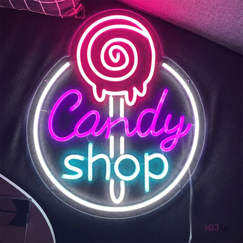 Led Neon Sign Art Wall Hanging Room Decor Candy Neon Lights Sign Party Kids Birthday Girls Gift Store Neon Lamps Wall Decoration