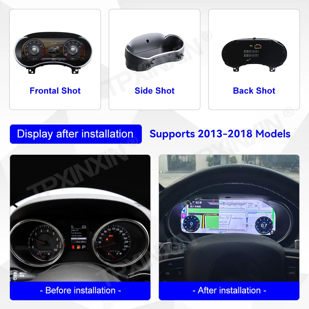 Fotografia 3: Painel Digital de 12.3 Polegadas para Jeep Grand Cherokee 2008 - 2023, Instrumentos LCD, Cluster Virtual de Direção, Velocímetro