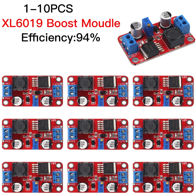 1-10PCS XL6019 DC-DC Step Up Power Module DC-DC Boost Volt Converter Adjustable Output 3V-40V To 5V-45V Power Supply