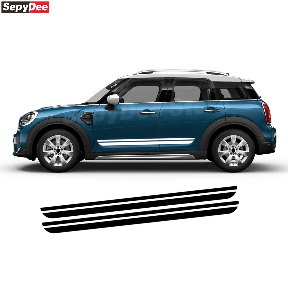 

2Pcs Racing Stripe Car Door Side Skirt Sticker for MINI Countryman Cooper S R60 F60 Car Accessories