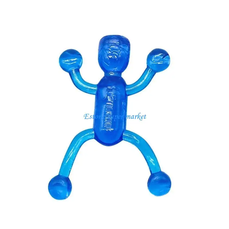 

090B Sticky Little Man Spoof Toy Hand Stretchy Wall Toy Kids Indoor Throwing Prank Toy Anxiety Relief for Autism