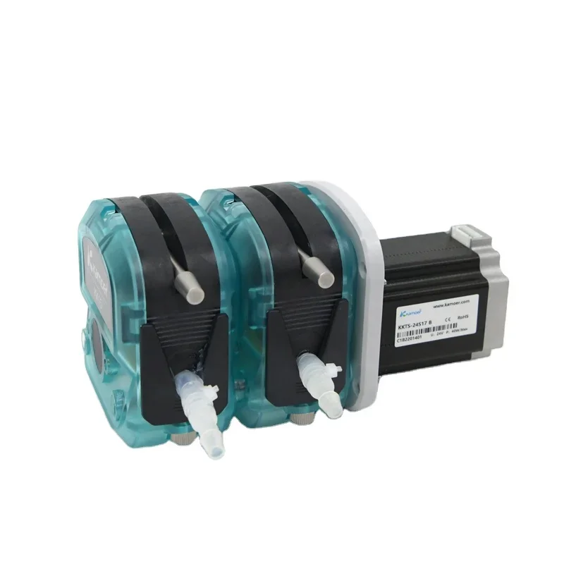 KKTS 24V double head Multi-stage Gear Transmission Yogurt Liquid Transfer Stepper Motor Peristaltic Pump