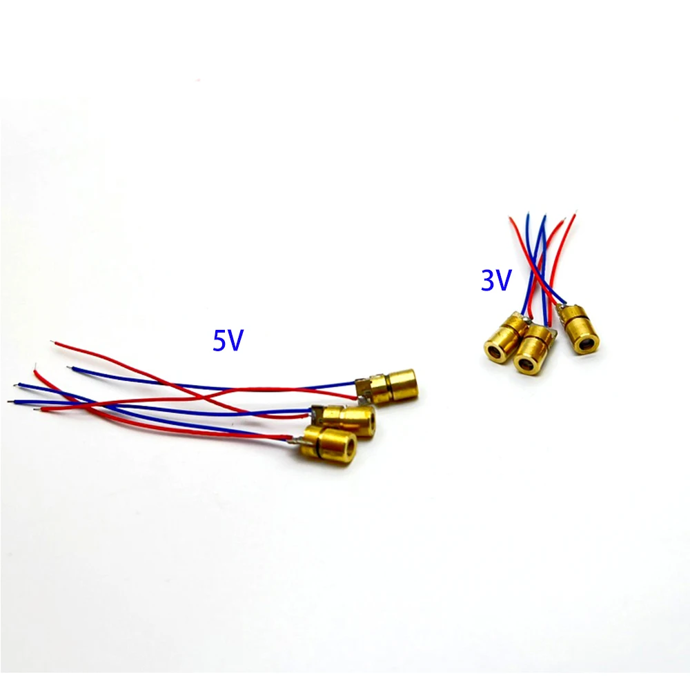 3pcs/lots MINI 3V/5V Dot 650nm 5mW 6mm Red Laser Head Laser Positioning Lamp Semiconductor Laser LED LD Module