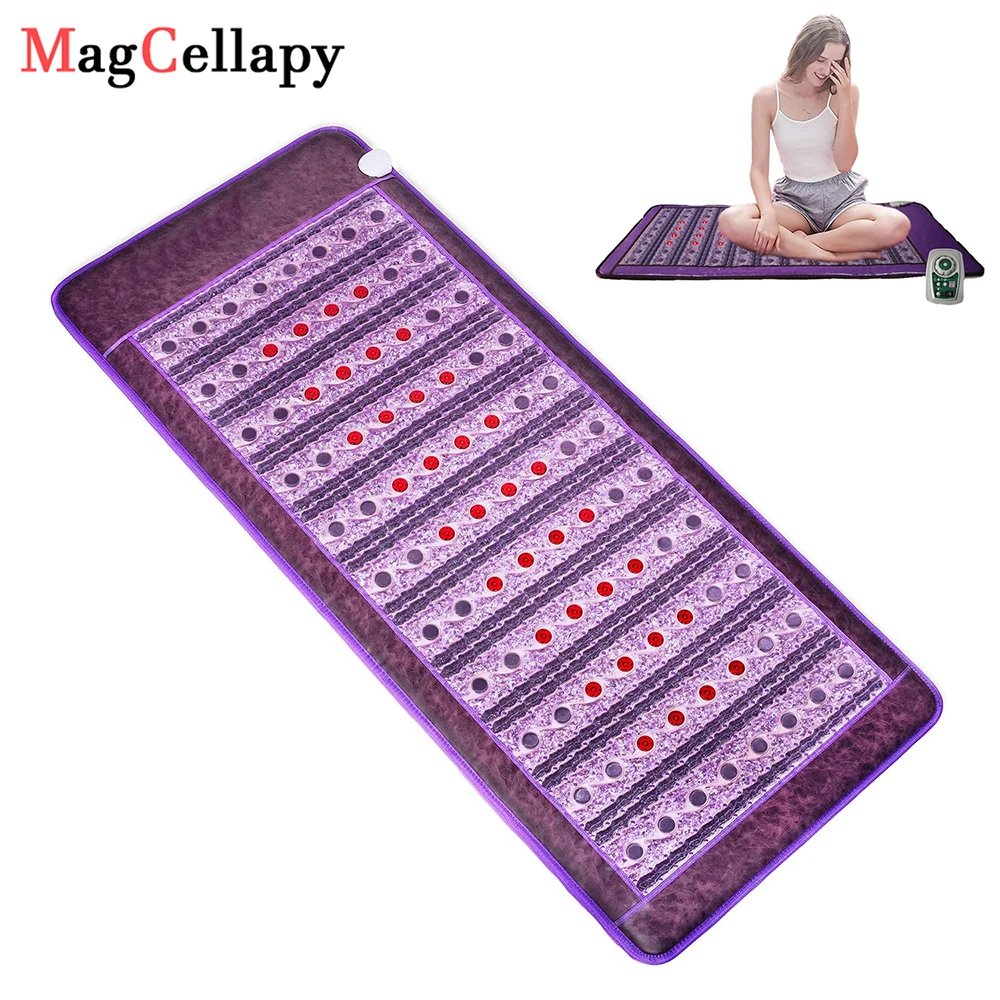 

PEMF Photon Amethyst Pad Tourmaline Infrared Heating Massage Mattress Negative Ion Magnetic Field Pulse Pad for Pain Relief