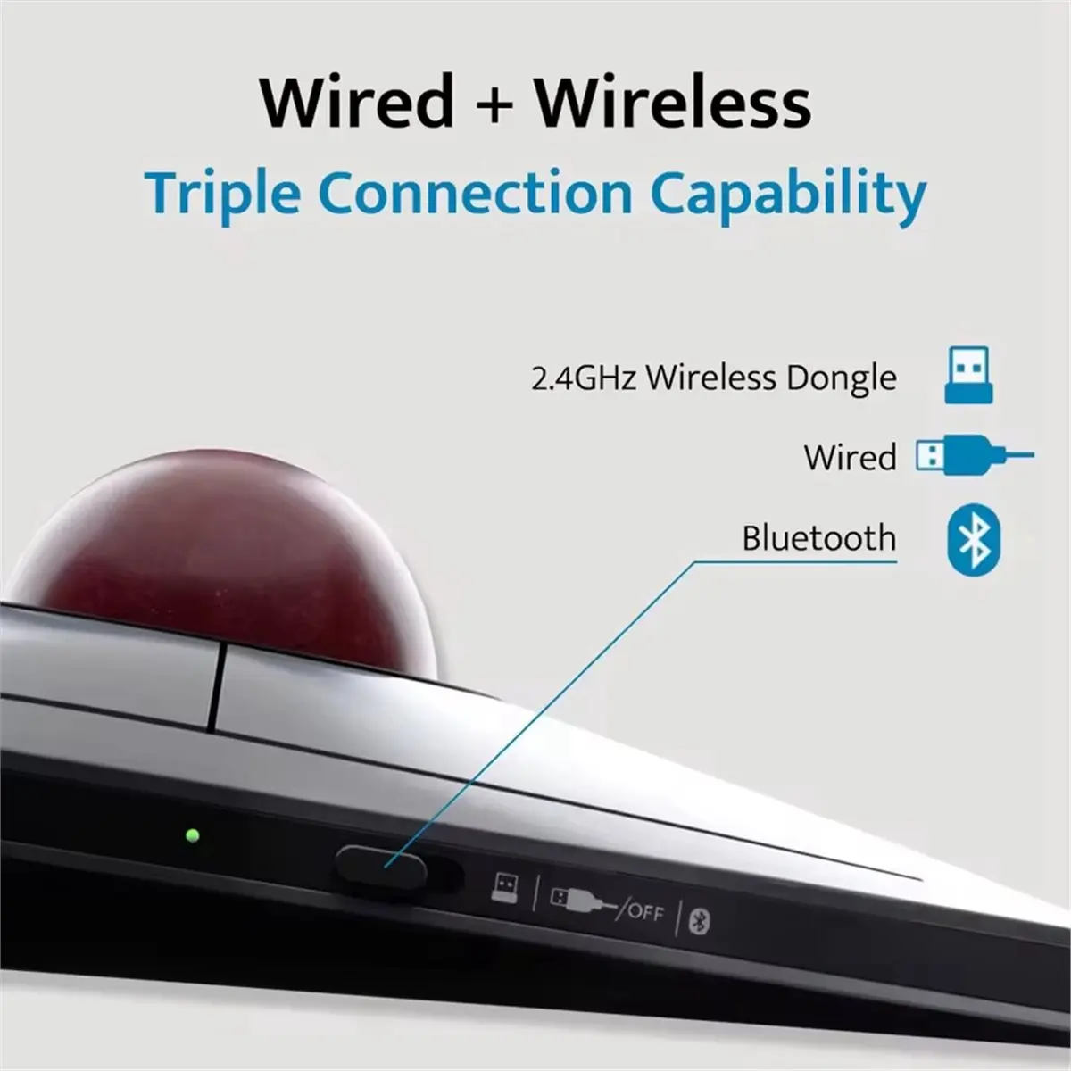 

Беспроводная Bluetooth-мышь-трекбол, перезаряжаемая портативная удобная офисная мышь, совместимая с различными платформами