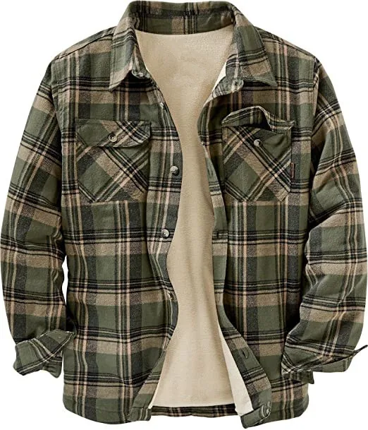 Plaid Cotton Oversize Warm Men Jacket Casual Shirts Sports Winter Jacket 2023 New Style