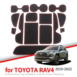 Alfombra antideslizante para Toyota RAV4 2019 ~ 2022 XA50 RAV 4 50, alfombrillas con ranura para puerta, almohadillas de goma, alfombra antideslizante, pegatinas para coche, accesorios