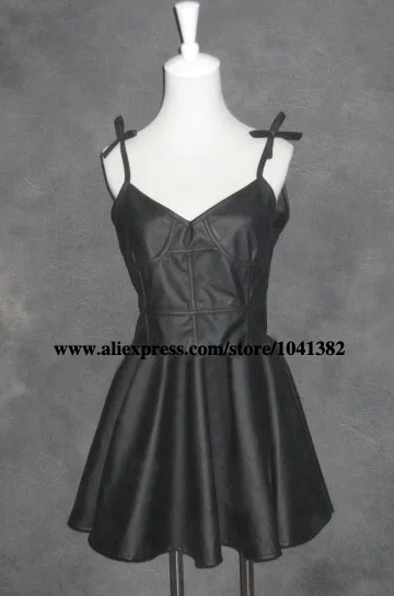 

Anime Black Leather Dress Mirai Nikki Gasai Yuno Cosplay Costume