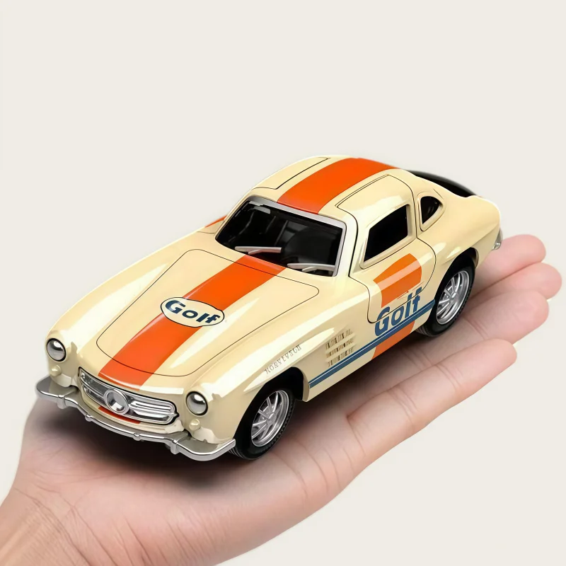 intage Stripe Racing Alloy Car Model, Pull-back Mechanism, Realistic Details, Collectible Die-cast Model with Premium Packaging