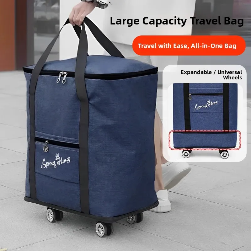 

Прочная дорожная сумка на колесах, большая вместительная сумка для студентов, сумка для хранения одеял, складная многофункциональная сумка на колесах