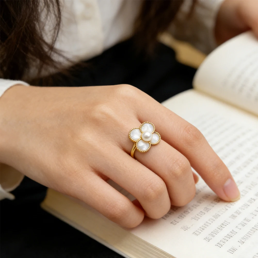 Formal Wear Jewelry For Women - Vintage ring met parel en parelmoer