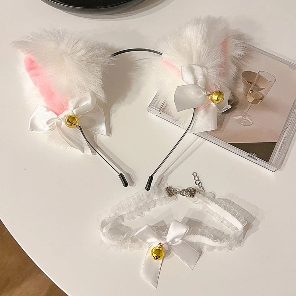 ตุ๊กตาแมวหูแถบคาดศีรษะหญิงแมว Headdress น่ารัก Hairpin Bell COLLAR Cos อุปกรณ์เสริมเด็กอุปกรณ์เสริมผม