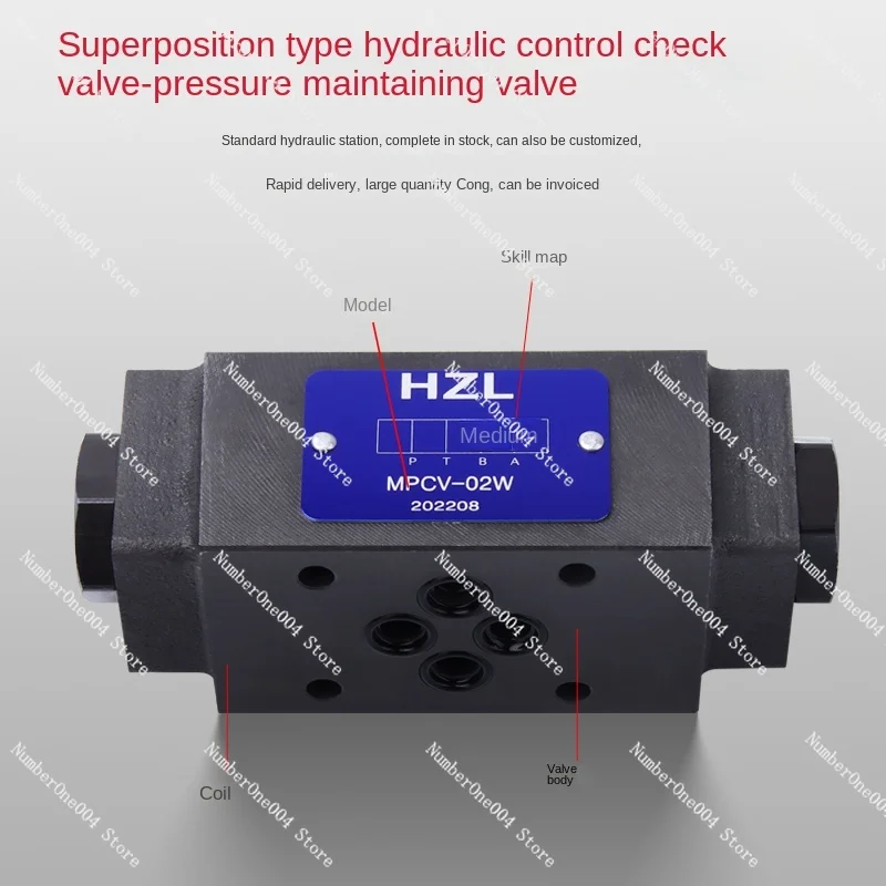 Pressure Retaining Valve Superposition Type Hydraulic Control Check Valve Hydraulic MPCV-02A MPCV-03B Hydraulic Control Valve