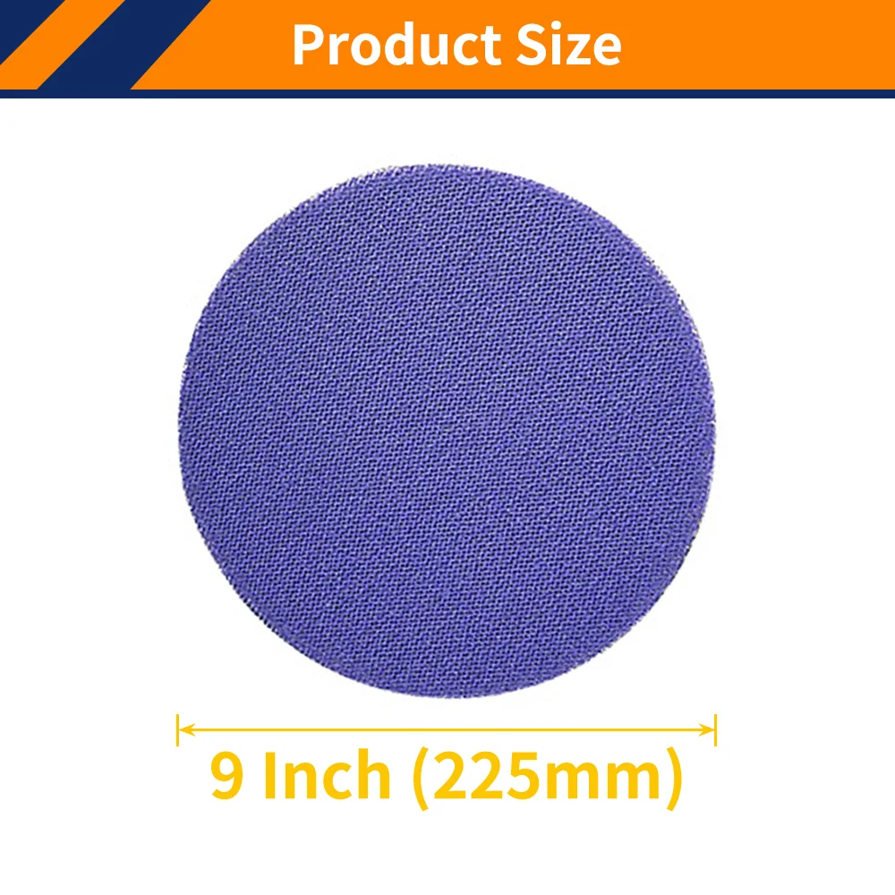 20 peças lixa de malha cerâmica abrasiva 9 Polegada lixadeira de drywall, 80-800 grão gancho & loop 225mm lixa de malha roxa para drywall, metal