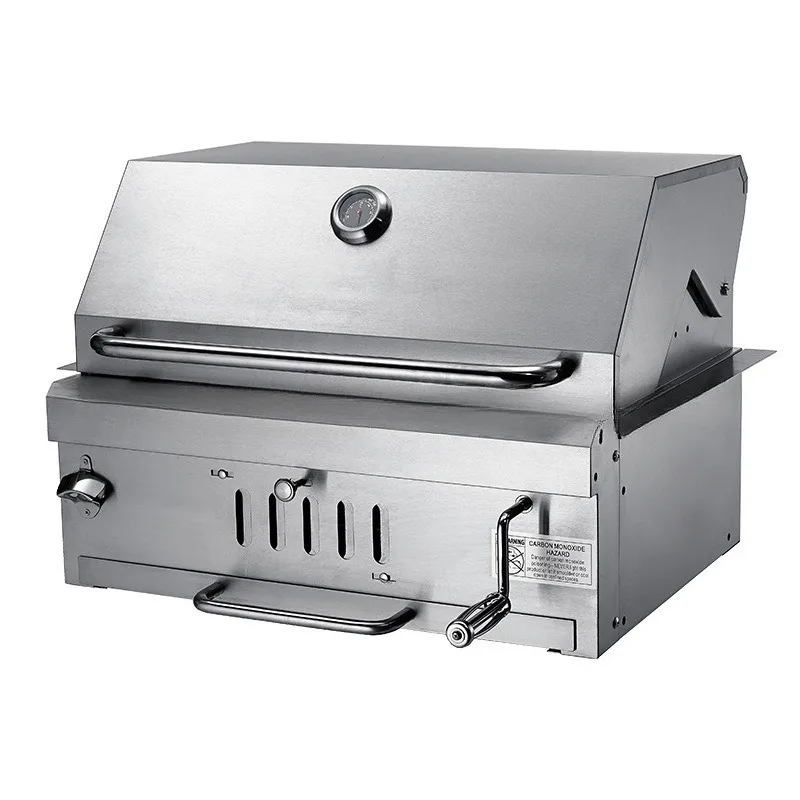 

Stainless steel outdoor embedded charcoal stove, charcoal oven outdoor garden embedded barbecue grill BBQ