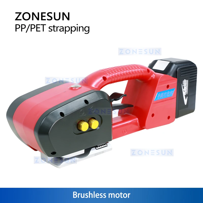 Zonesun ZS-PSE16 Handheld Electric Strapping Machine PP/PET Strip Belt Portable Lithium Rechargeable Battery Power Packing Tool