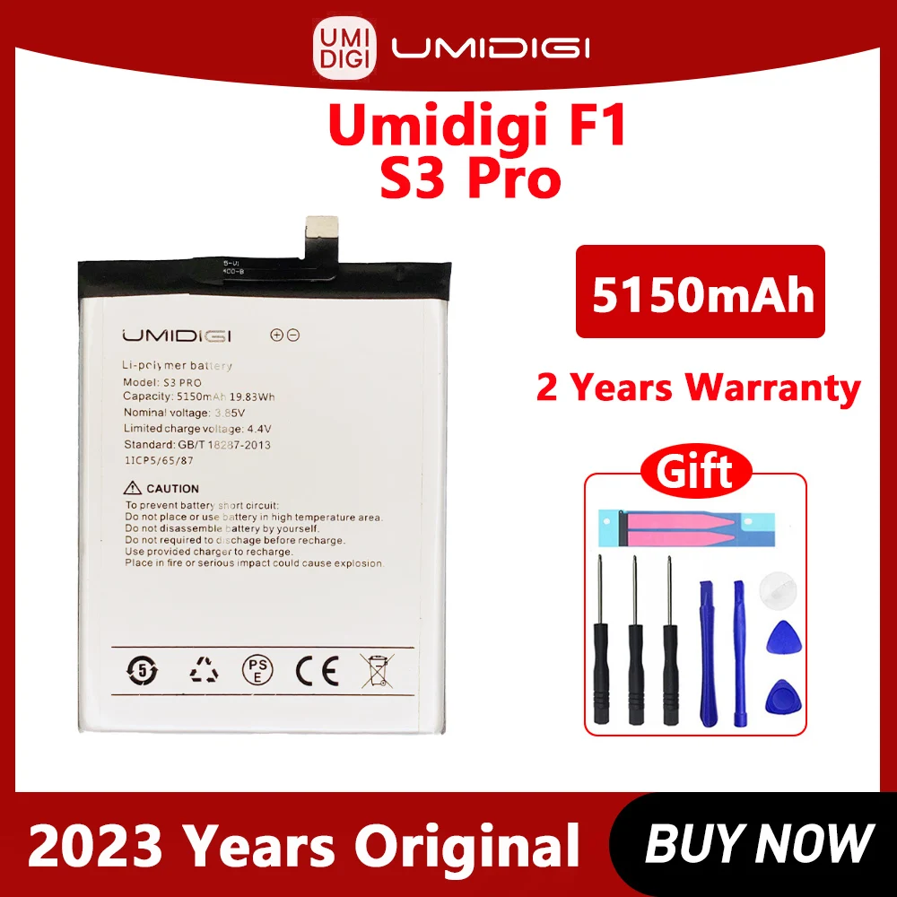 

New Original UMIDIGI F1 Battery For UMI UMIDIGI S3 PRO 5150mAh Phone High Quality Batteria With Tools