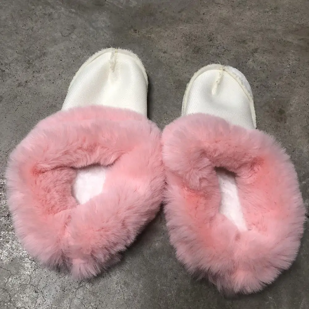1 زوج الشتاء القابلة للإزالة أفخم بطانة رشاقته الأحذية الدافئة النعال الصلبة الأبيض الحراري الأسود النساء الرجال الشتاء أفخم نعل