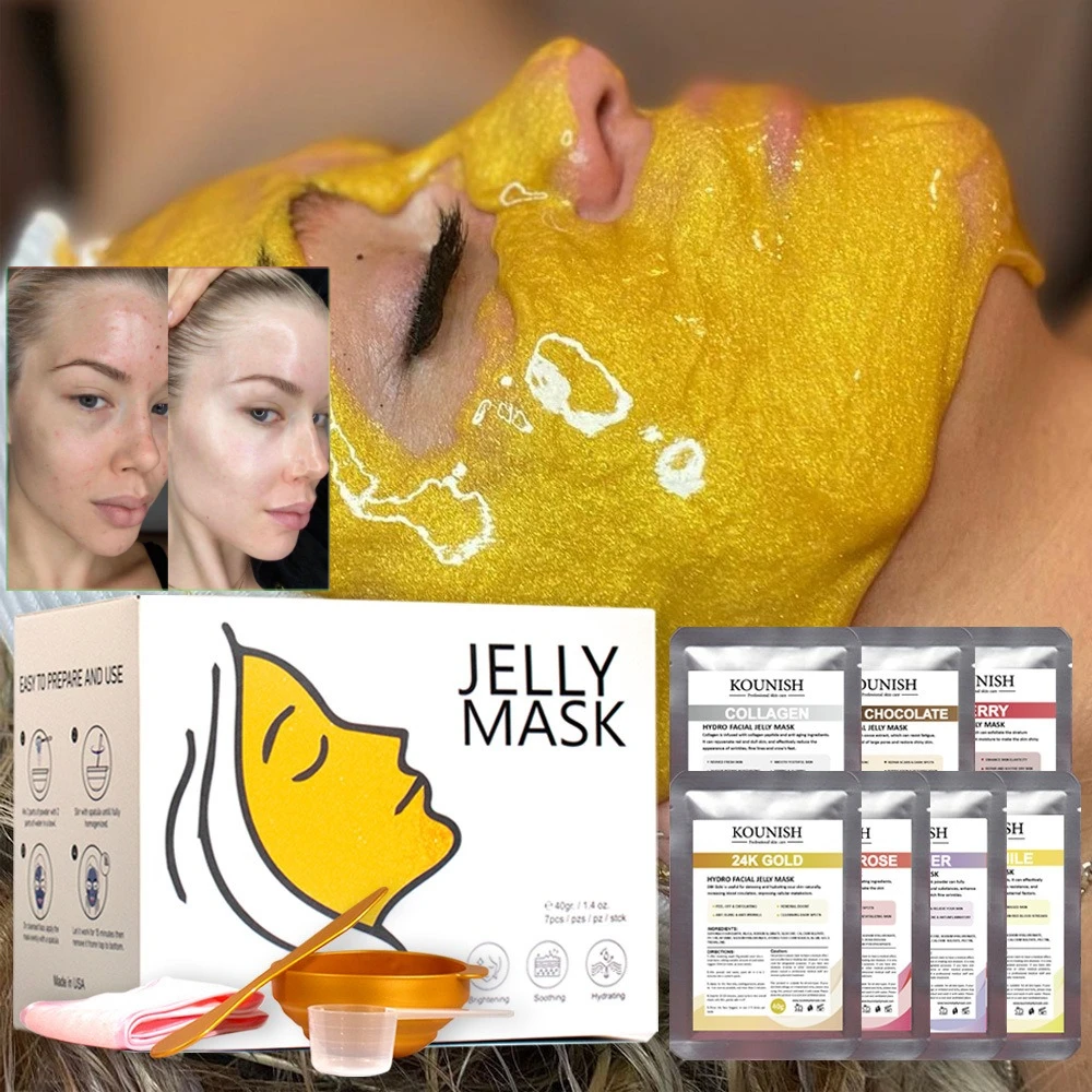 

Collagen Moisturising Jelly Mask, Rose Hydrating and Brightening Crystal Face Mask, Powdered Soft Mask in Box
