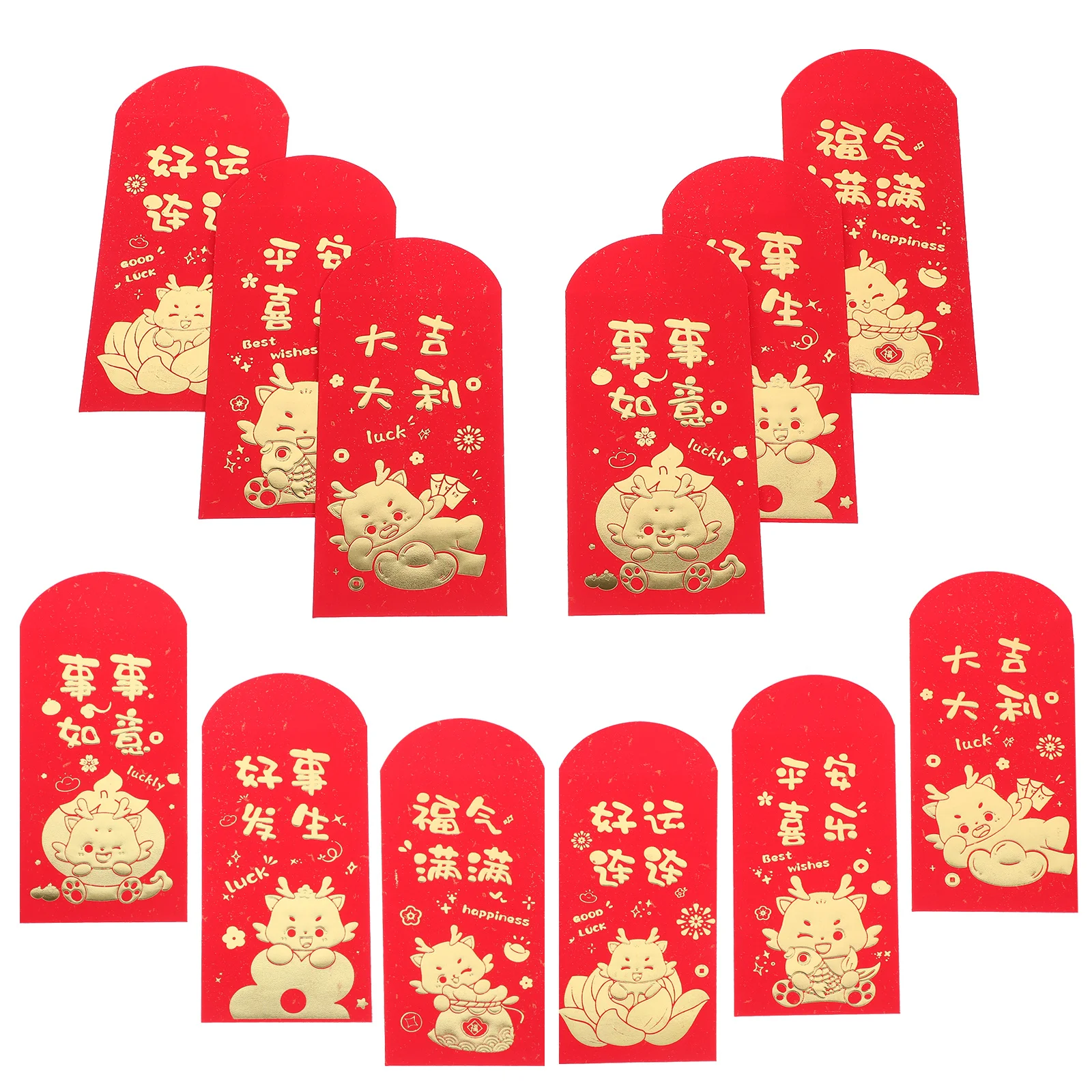 18Pcs Red Envelopes for New Year Surprising Gift Bags with Creative Patterns Red Envelopes New Year Supplies Letter Envelope