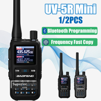 1/2PCS Baofeng UV-5R Mini Walkie Talkie Bluetooth Programming Type-C Dual PTT Lightweight 999 Channels Flashlight Frequency Copy