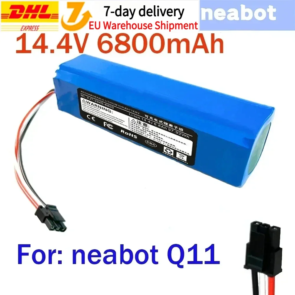 14.4V 6800mAh Original Rechargeable Li-ion Battery for Neabot Robotic Vacuum Cleaner Q11