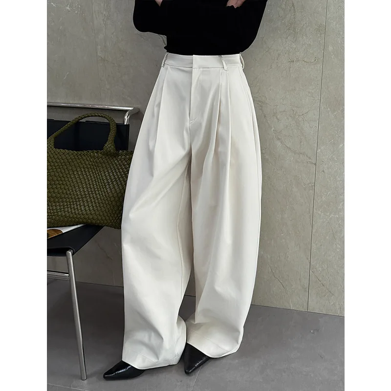 2026 Women Spring Wide Leg Causal Long Pants Comfortable High Waist Stright Pants Female Women Clothes Trousers