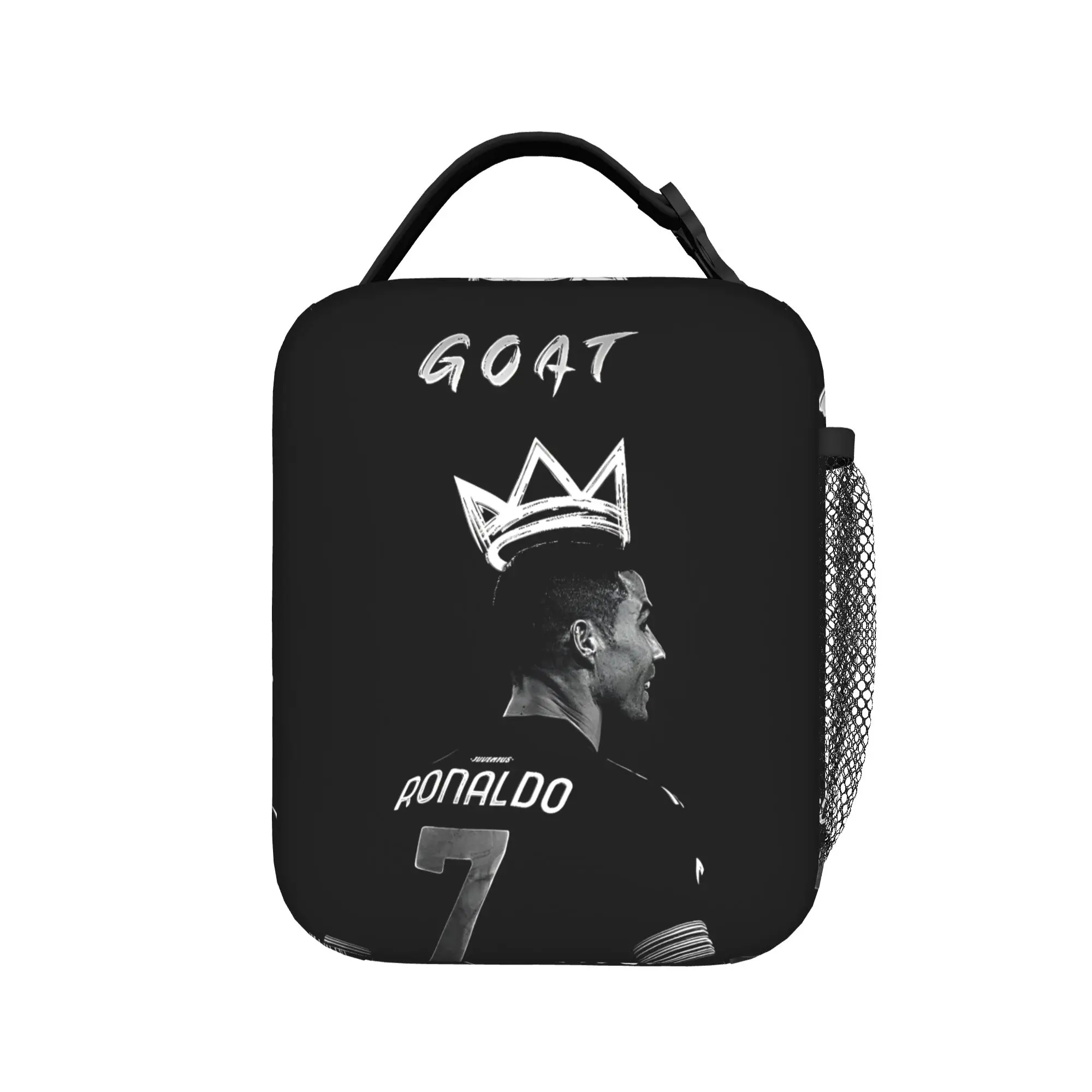 Siuuuuuu Ronaldos Cr7 Football Insulated Lunch Bag Thermal Bag Meal Container Soccer Large Tote Lunch Box Food Bag Work  Outdoor