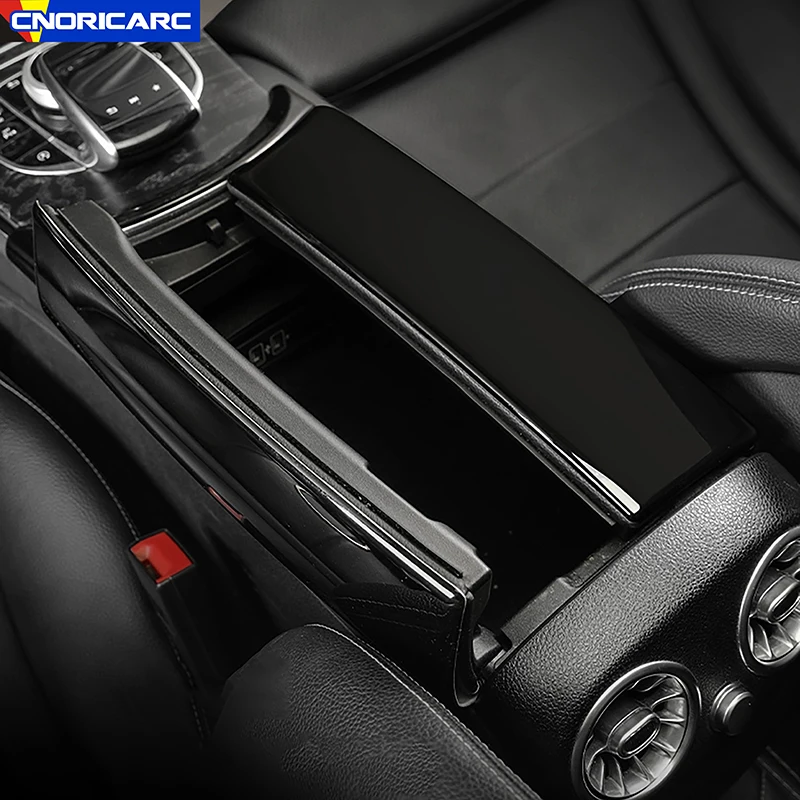 Car Console Armrest Box Panel Cover Stickers For Mercedes Benz C Class W205 GLC X253 Carbon Fiber Pattern Interior Accessories