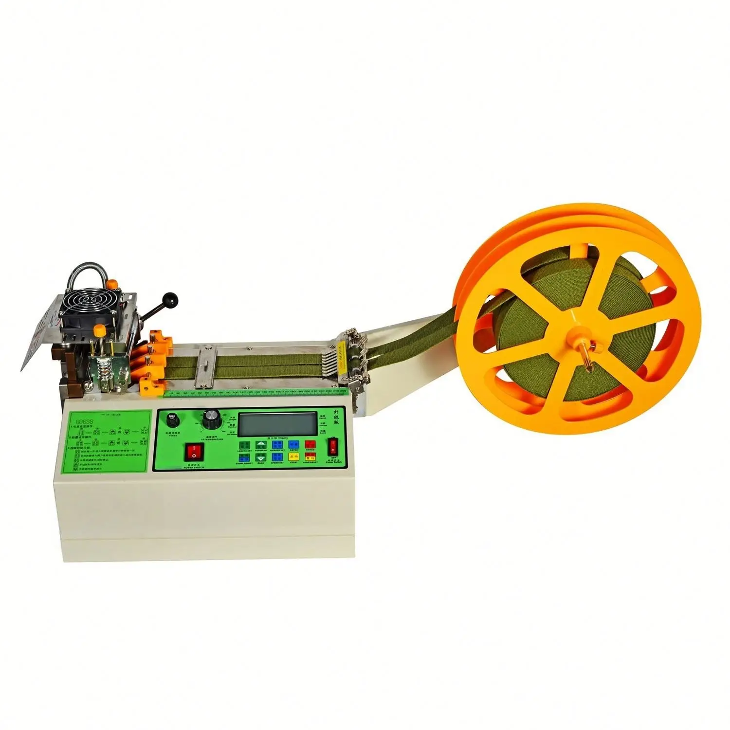 Fully Automatic Tape Cutting Machine Microcomputer Hot Cold Cutting for Webbing Elastic Band Velcro