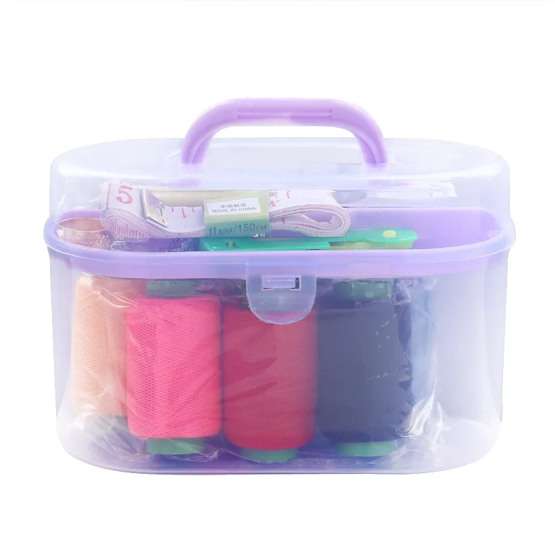 Home Large Sewing Box Set Sewing Bag Portable Multifunctional Treasure Box 10 Piece Set Sewing Bag  Knitting Needles Set