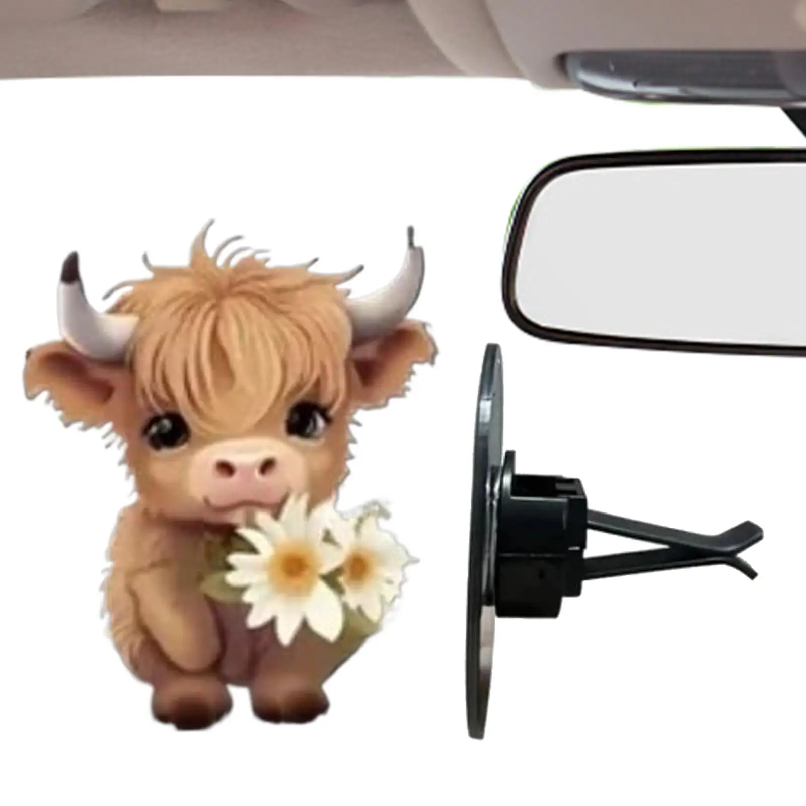 

Car Air Freshener Vent Clips Car Scent Diffuser Vent Clip 2D Acrylic Cute Highland Cow Shape Perfume Aromatherapy Diffuser For