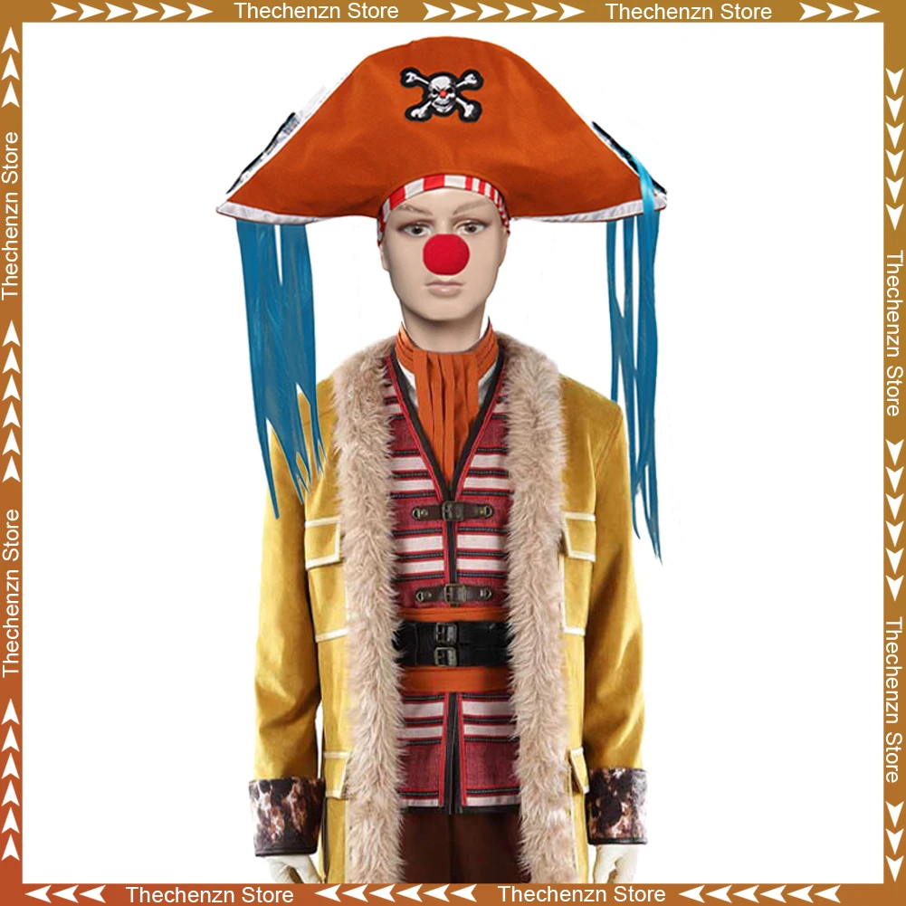 

Fancy Dress Pirate Buggy Cosplay For Men Coat Pants Hat 2026 Live Action TV Pirate Man Costume Halloween Adult Male Party Outfit