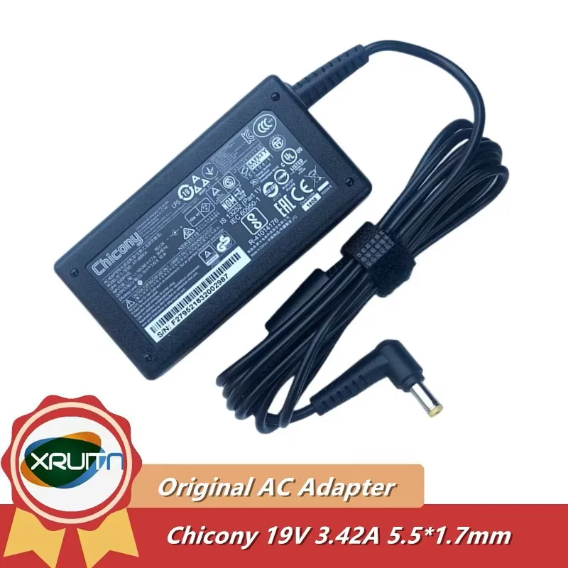 

Genuine Chicony 19V 3.42A 65W PA-1650-69 ​PA-1650-86 A11-065N1A AC Adapter Charger For Acer TRAVELMATE 4750 TM4750 T5742 TM847