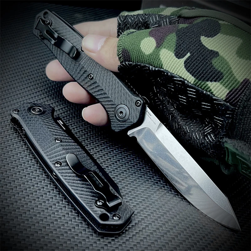 BM 8551 Outdoor Pocket Knife Mediator Assisted Folding Knives S90V Cerakote Plain Blade G10 Handle Portable Hunting Camping Tool