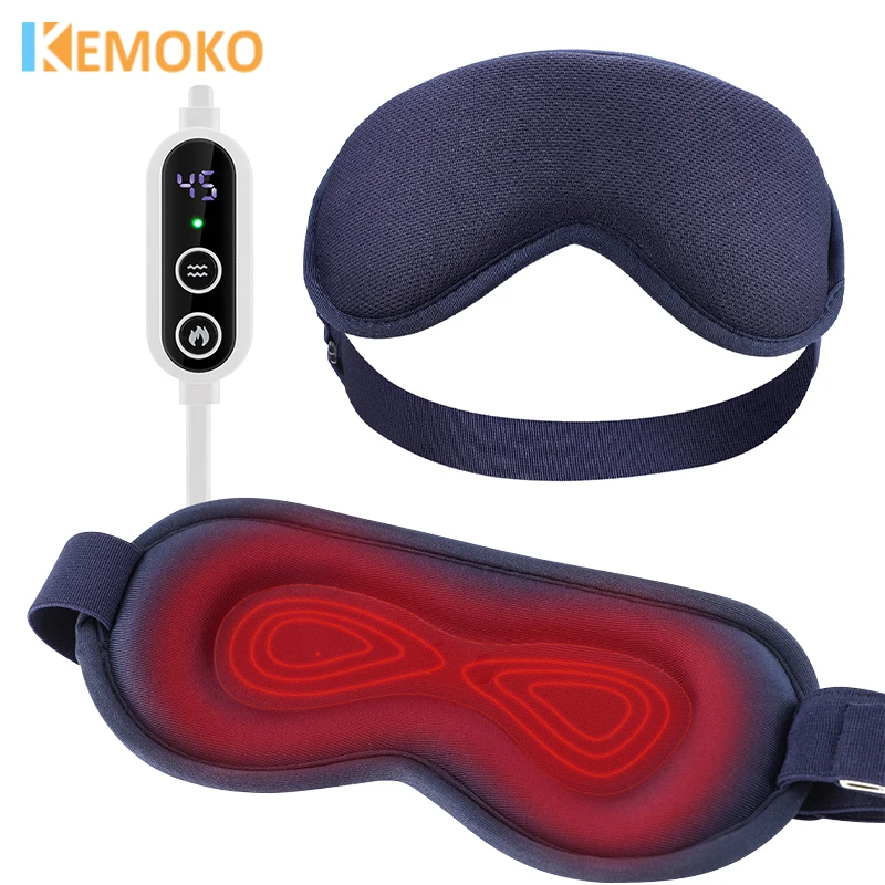 

Eye Massager Heated Vibration Massage Eyes Shade Relieve Fatiuge Remove Dark Circles Hot Eye Cover Wireless for Sleeping Travel