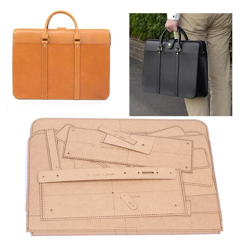 diy Leather kraft men suitcase kraft paper sewing pattern hollowed stencil template 41x30x10.5cm