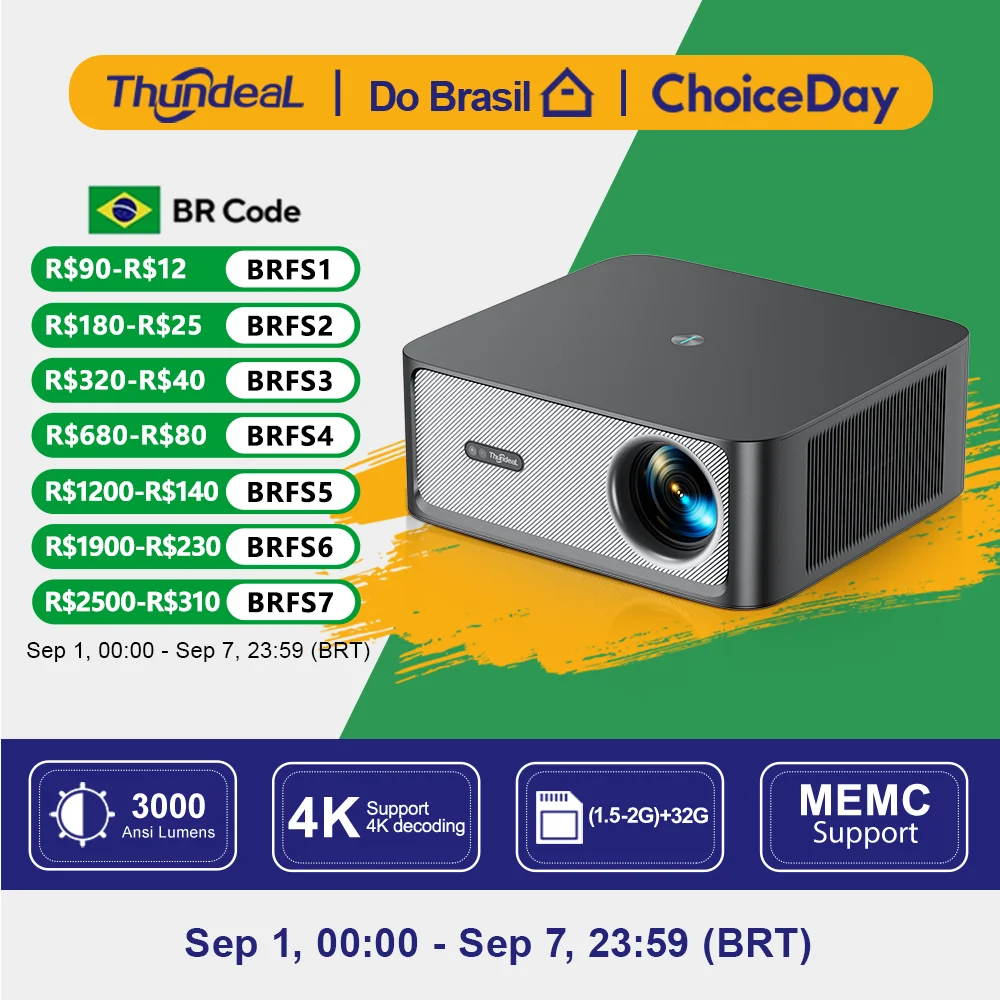 ThundeaL TD98Pro Projetor Full HD 1080p com Android, Wi‑Fi e 3D