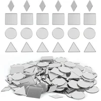 100pcs 2.5cm DIY Craft Mirror Stickers Leaf Shape Decorative Acrylic Adhesive Craft Mini Mirror Tiles Small Wall Mirror for Art