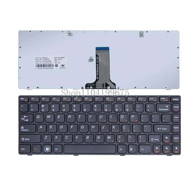 Клавиатура для Lenovo G470 B470E G475 B480 B490 V470 M490 V480C M495AP Черный США