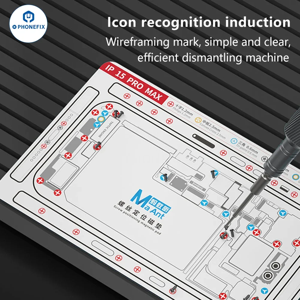 MaAnt Screw Positioning Magnetic Pad for IPhone X-15PM  Screw Holder Guide Chart Pad Disassemble Phone Tablet Watch Open Tools