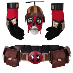 Dead Cosplay Pool Fantasia Belt Gloves Costume for Adult Men Disguise Belts Bag Waistband Halloween Carnival Costume Accessories