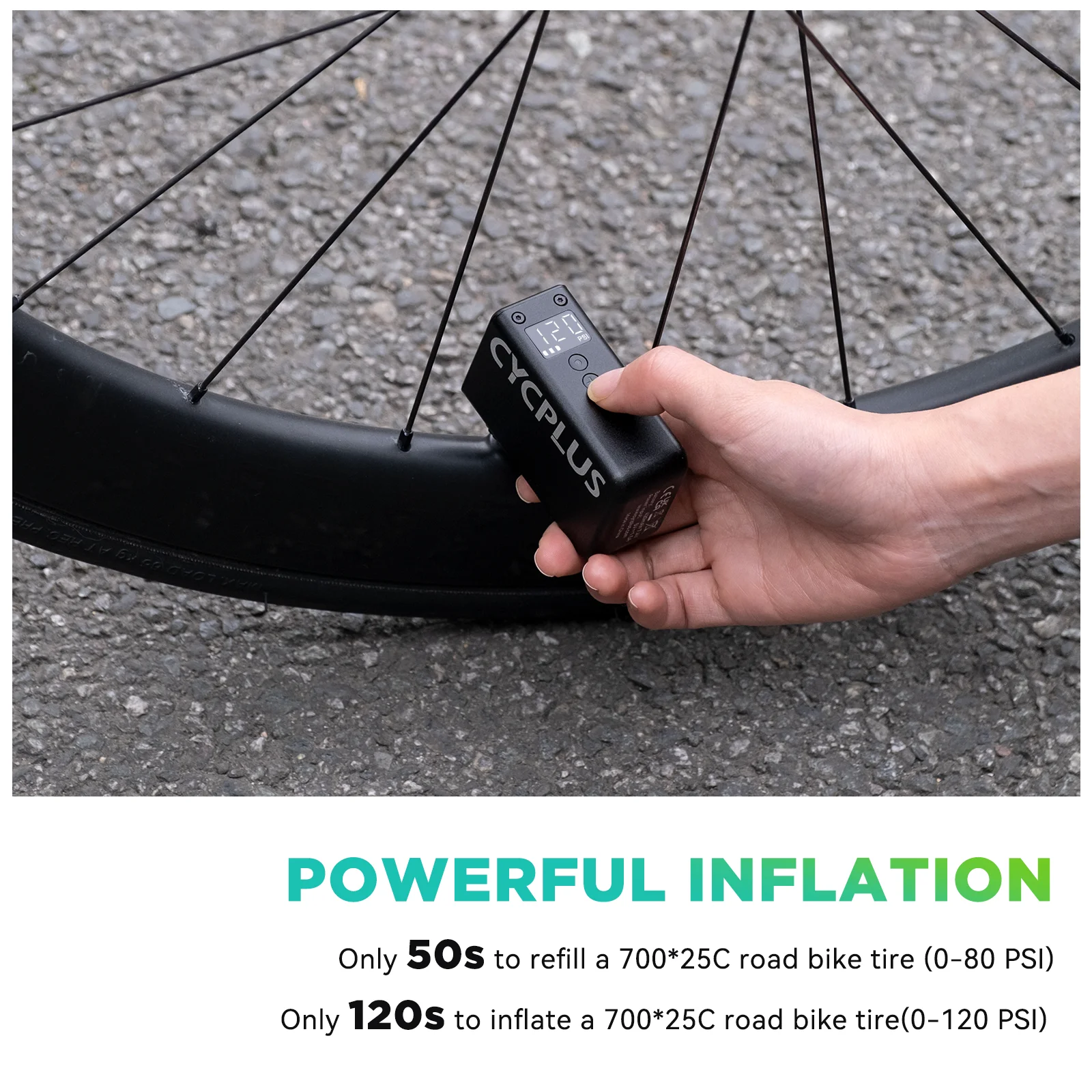 CYCPLUS Portable Mini Electric Air Pump for Bicycle Cordless Tire