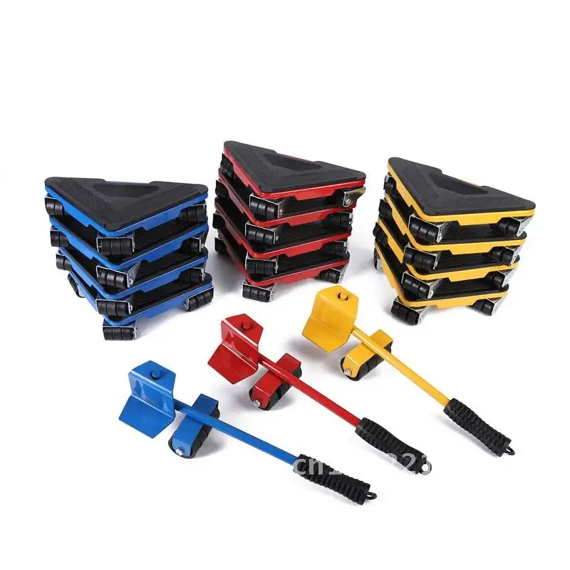 Furniture Heavy Duty Furniture Lifter Transport Tool Thickening Mover Helper Wheel Furniture 4 Move 1 Bar Rollers Bearing 1300KG