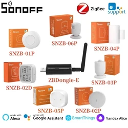 SONOFF ZBDongle-E Zigbee USB Dongle Plus SNZB-01P SNZB-02D SNZB-02P SNZB-04P SNZB-05P SNZB-06P Módulo de hogar inteligente Alexa Google