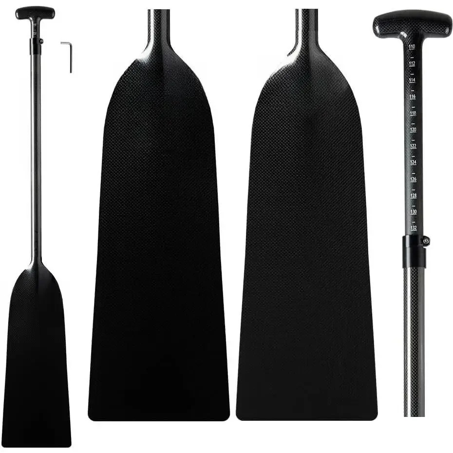 

W_Adjustable Dragon Boat Paddle, Approved Boat Oars, Carbon Fiber Paddle Adjustable T Handle with Adjuster for Dragon Boat
